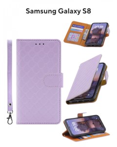 Чехол на Samsung S8 Kruche Flip Royal view фиолетовый книжка с карманом для карт ремешком
