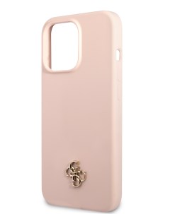 Чехол для iPhone 13 Pro силиконовый Pink Guess