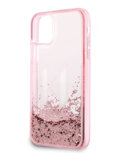 Чехол для iPhone 11 с жидкими блестками розовый Karl lagerfeld