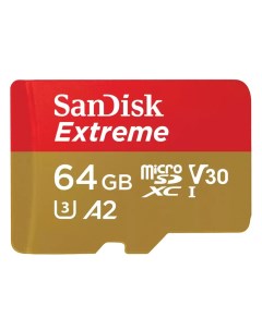 Карта памяти Extreme microSDXC 64GB U3 A2 170 80MBS Sandisk