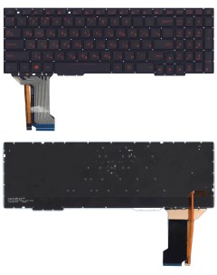 Клавиатура для ноутбука Asus FX553VE черная с красной подсветкой Оем