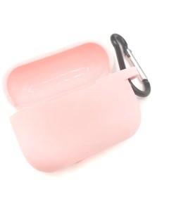 Чехол для Apple AirPods Pro силиконовый с карабином розовый Aks-guard