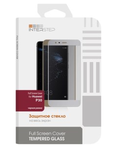 Защитное стекло для Huawei P30 Полное покрытие черная рамка Interstep