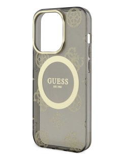 Чехол для iPhone 13 Pro Max с MagSafe черный золотистый Guess