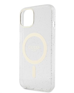 Чехол для iPhone 13 с MagSafe Transp Gold Guess