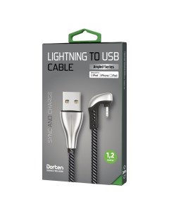 Кабель Lightning to USB Cable Angled Series 360 1 2 м Silver Dorten