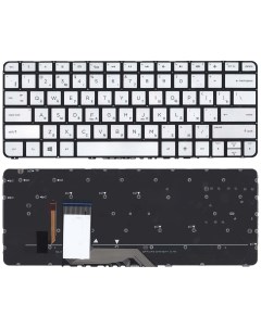 Клавиатура для ноутбука HP Spectre X360 13 4000 серебристая с подсветкой Оем