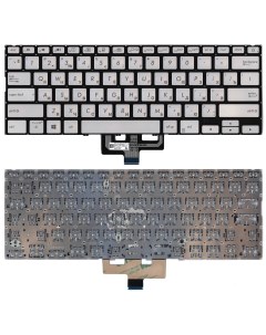 Клавиатура для ноутбука Asus ZenBook UX433FA серебристая с подсветкой Оем