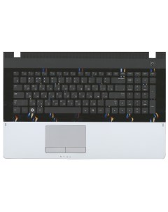 Клавиатура для ноутбука Samsung NP305E7A топкейс серый кнопки черные Оем