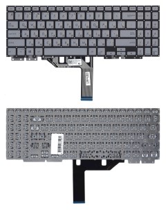 Клавиатура для ноутбука Asus ZenBook Flip 15 UX562F серебристая с подсветкой Оем