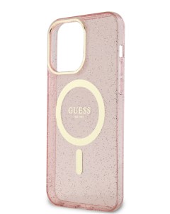 Чехол для iPhone 13 Pro Max с MagSafe Pink Gold Guess