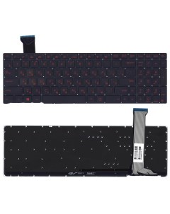 Клавиатура для ноутбука Asus ROG GL552VW черная с красной подсветкой Оем