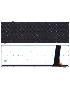 Клавиатура для ноутбука Asus N56 N56V черная с красной подсветкой Оем