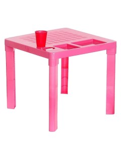 Детский стол с подстаканником цвет розовый Альтернатива