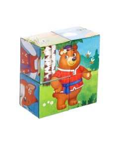 Кубики картонные Любимые сказки 4 шт 4205361 Iq-zabiaka