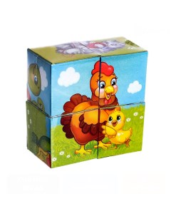 Кубики картонные Мамы и дети 4 шт 4205362 Iq-zabiaka