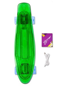 Детский скейтборд Ночная комета зеленый Zilmer