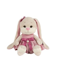 Мягкая игрушка Зайка Lin в платьице с розовым поясом 20 см Jack&lin
