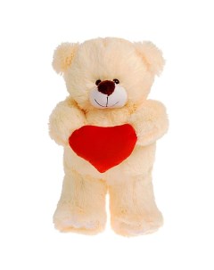 Мягкая игрушка Медведь с сердцем 30 см цвет МИКС Rudnix