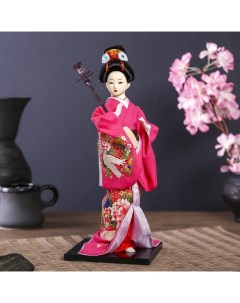 Кукла Японка в кимоно с музыкальным инструментом 30х12 5х12 5 см Nobrand