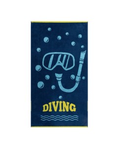 Полотенце детское Basic Diving 70 х 130 см хлопок сине желтое Cleanelly