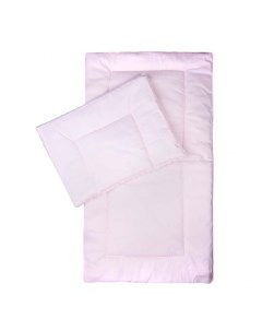Комплект в коляску матрасик подушка цвет розовый Bambola