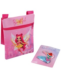 Набор для девочки Маленькая волшебница сумка и заколки для волос цвет розовый Nazamok