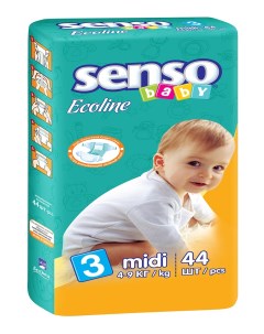 Подгузники Midi 4 9 кг 44 шт Senso baby