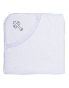 Полотенце уголок для крещения с вышивкой размер 100 100 см цвет белый К40 1 Осьминожка