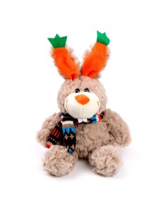 Мягкая игрушка Кролик в шарфе 17 см Nobrand