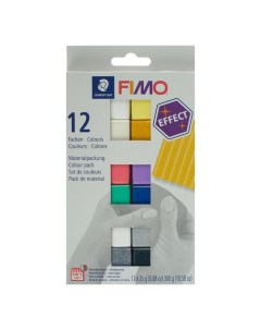 Полимерная глина запекаемая набор effect 12 цветов по 25 г Fimo