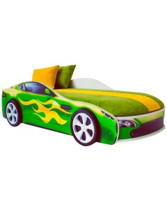 Кровать машина с подъемным механизмом Бондмобиль Зеленый Бельмарко