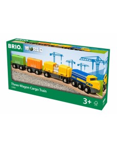 Товарный поезд с вагонами деревянной железной дороги 33982 Brio