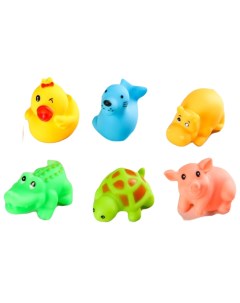 Набор игрушек для игры в ванне Любимые животные 6 шт цвет МИКС 2593695 Крошка я
