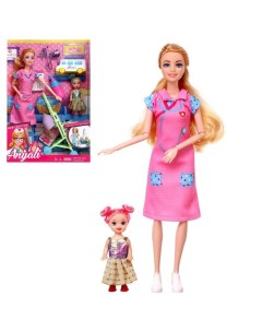 Кукла модель шарнирная Врач с малышкой с аксессуарами МИКС Nobrand