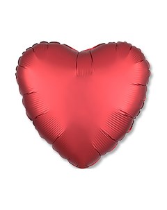 Шар фольгированный 18 Сердце сатин красный 1 шт 3605983 Anagram