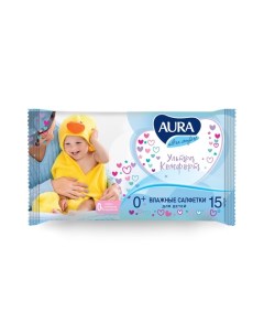 Влажные салфетки Ultra Comfort детские 15 шт Aura