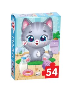 Пазл детский Радостный котик 54 элемента Puzzle time