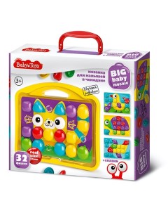 Мозаика для малышей в чемодане Котик d4 5 32 эл Baby Toys 04105 Десятое королевство