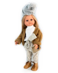 Кукла Нэни блондинка в вязаной кофте и повязке тюрбан 42 см 42023 Lamagik