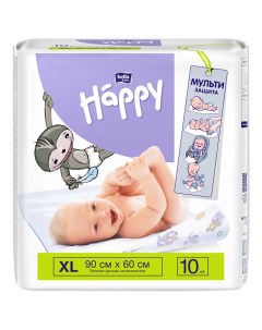 Пеленки одноразовые Baby Happy 60х90 см 10 шт Bella