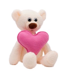 Медведжонок Ермак белый с розовым сердцем 21 30 см 9678W21 33 ДСВ Unaky soft toy