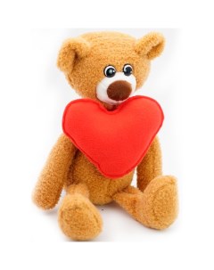 Медведжонок Ермак коричневый сердце флис красный 21 32 см 09678B21 44 ДСВ Unaky soft toy
