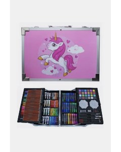 Набор для рисования в металлическом кейсе 147 предметов розовый 25252 Emily