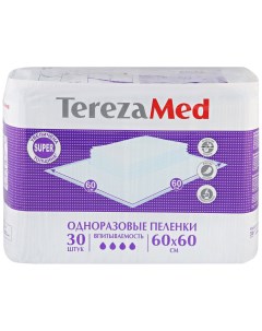 Пеленки одноразовые впитывающие Med Super 60х60 см 30 штук Tereza