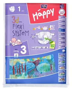 Подгузники Baby Happy Midi 3 5 9 кг 1 шт Bella