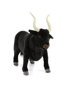 Реалистичная мягкая игрушка Черный бык 50 см Символ благополучия Hansa creation