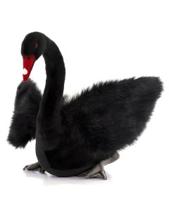 Реалистичная мягкая игрушка птица Лебедь чёрный 45 см Hansa creation