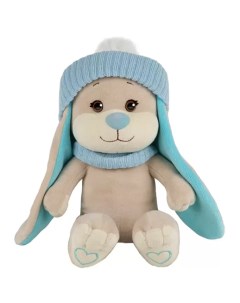 Мягкая игрушка Зайка Жаклин в голубом шарфе и шапочке Jack Lin 20 см Jack&lin