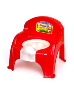 Горшок стульчик Утёнок с крышкой цвет красный Р00006250 Росспласт